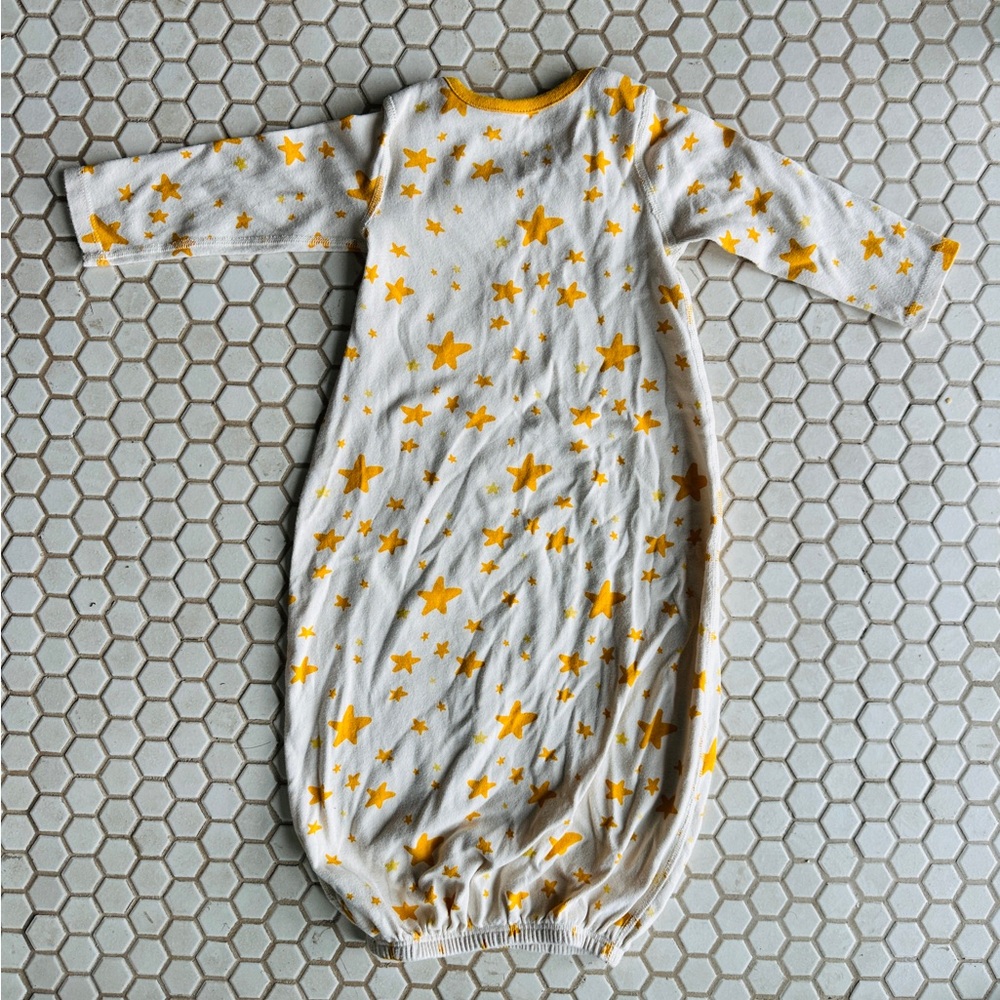 Hanna Andersson White Sleep Sack with Yellow Star Print